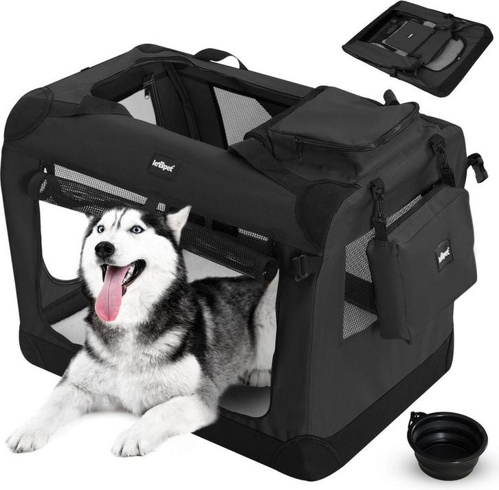 Reisbench hond - Draagtas hond - Transportbox - 91x63x63 cm, Dieren en Toebehoren, Overige Dieren-accessoires, Verzenden
