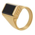 Ring - 18 karaat Geel goud - 15.00ct. tw. Onyx, Handtassen en Accessoires, Ringen, Nieuw