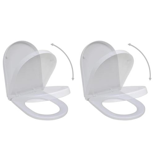 vidaXL Toiletbrillen met soft-close deksels 2 st kunststof, Doe-het-zelf en Bouw, Sanitair, Nieuw, Verzenden