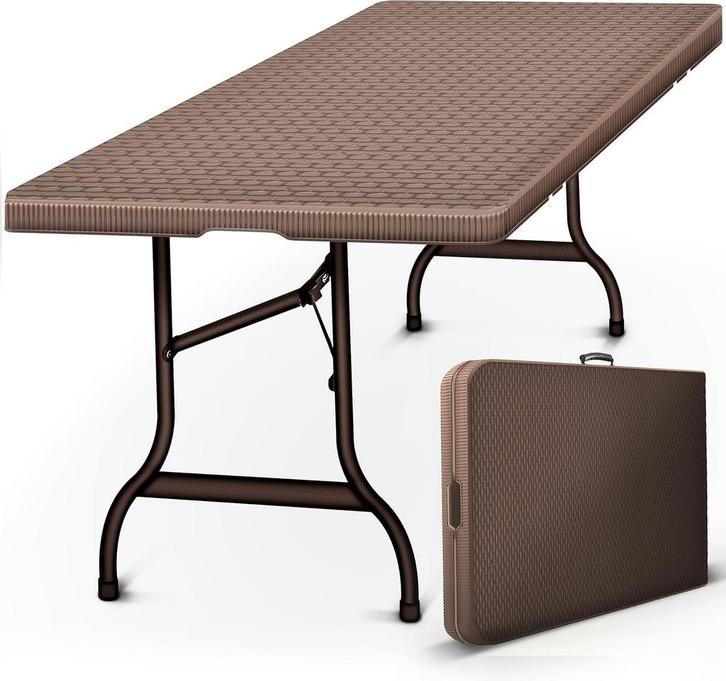 Tillvex® Inklapbare Tafel - Campingtafel - Klaptafel - 180x7, Caravanes & Camping, Meubles de camping, Envoi