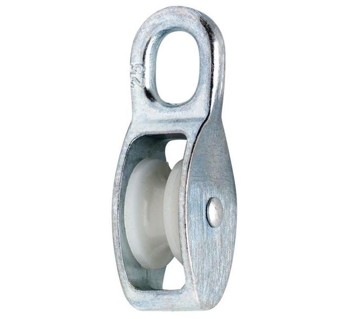 Katrol nylon wiel 14x65 mm verzinkt, Doe-het-zelf en Bouw, Hang- en Sluitwerk, Klink of Kruk, Nieuw, Overige materialen