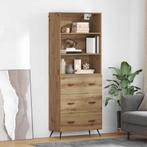 vidaXL Highboard Artisan Eiken 69,5 x 34 x 180 cm Bewerkt, Verzenden