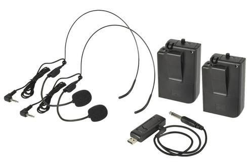 QTX U-Head Dubbele Draadloze USB Headset UHF 863.2 - 864.8, Muziek en Instrumenten, Microfoons