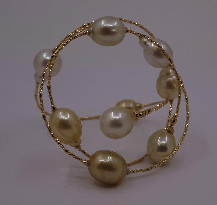 Armband - 18 karaat Geel goud - Gouden Zuidzeeparels, Handtassen en Accessoires, Armbanden