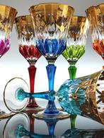 Kelk (6) - 24 kt goud - met de hand beschilderde gouden, Antiek en Kunst