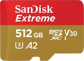 SanDisk Extreme MicroSDXC 512GB - 190/130 mb/s - A2 - V30..., Verzenden