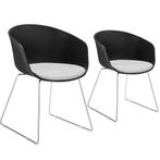tectake Kunststof eetkamerstoel Logart, gestoffeerd - Set va, Huis en Inrichting, Stoelen, Verzenden, Nieuw