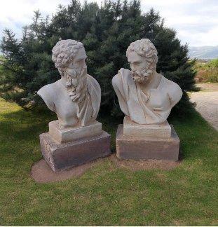 sculptuur, San Pietro e Paolo - 31 cm - Steen, Antiek en Kunst, Antiek | Boeken en Manuscripten
