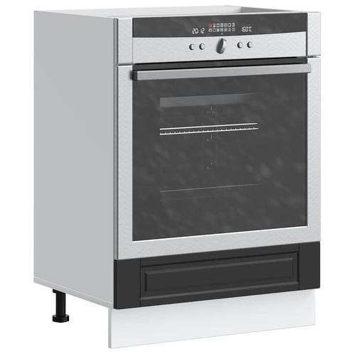 vidaXL Ovenkast Porto bewerkt hout zwart, Huis en Inrichting, Kasten | Overige, Nieuw, Verzenden