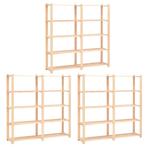 vidaXL Opbergrekken 5-laags 3 st 170x38x170 cm grenenhout, Huis en Inrichting, Verzenden, Nieuw