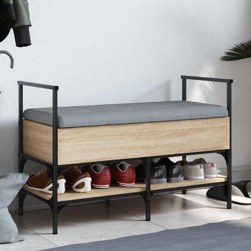 vidaXL Schoenenbank 85,5x42x57,5 cm bewerkt hout sonoma, Huis en Inrichting, Overige Huis en Inrichting, Nieuw, Verzenden
