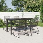 vidaXL 5-delige Tuinset PVC-rattan zwart, Tuin en Terras, Verzenden, Nieuw, Tuinset