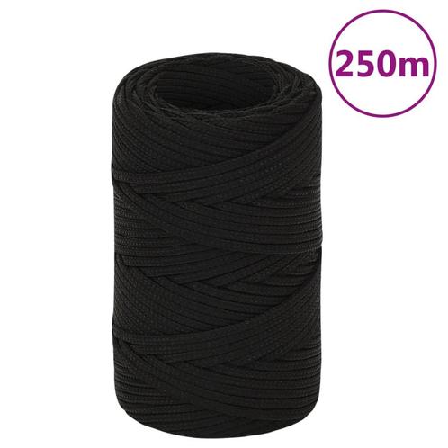 vidaXL Werktouw 2 mm 250 m polyester zwart, Doe-het-zelf en Bouw, IJzerwaren en Bevestigingsmiddelen, Nieuw, Verzenden
