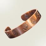 Koperen gezondheids-klemarmband met Ohm en Hamsa-hand, Ophalen of Verzenden