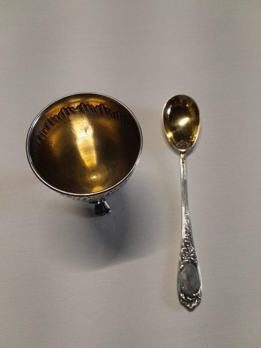 Coquetier - Argent - poinçonné, Antiquités & Art, Antiquités | Argent & Or