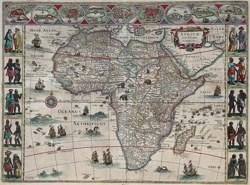 Afrique, Africa; W. Blaeu - Africae nova descriptio -, Boeken, Atlassen en Landkaarten