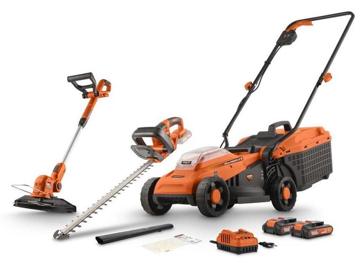 Powerplus POWDPGBOX25A - Grasmaaierset 20V - Grasmaaier 330, Tuin en Terras, Grasmaaiers, Zo goed als nieuw, Verzenden