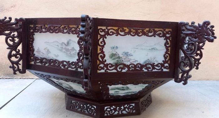 Plafondlamp (2) - Hout - Chinese lampen, Antiek en Kunst, Antiek | Overige Antiek