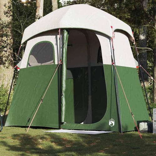 vidaXL Douchetent 2-persoons waterdicht groen, Caravans en Kamperen, Tentaccessoires, Nieuw, Verzenden