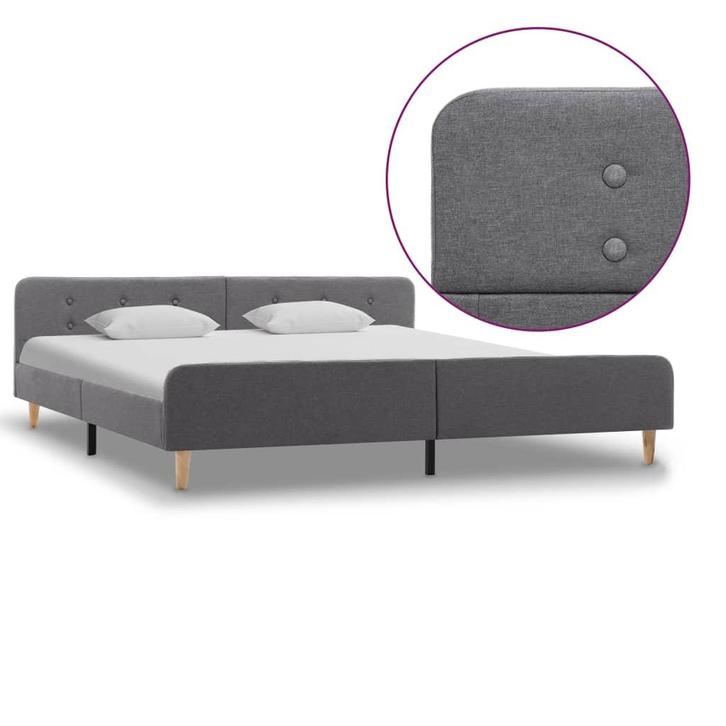 vidaXL Bedframe stof lichtgrijs 180x200 cm, Huis en Inrichting, Slaapkamer | Bedden, Nieuw, Verzenden