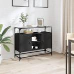 vidaXL Dressoir met glazen blad 98x35x81 cm bewerkt hout, Huis en Inrichting, Kasten | Dressoirs, Verzenden, Nieuw