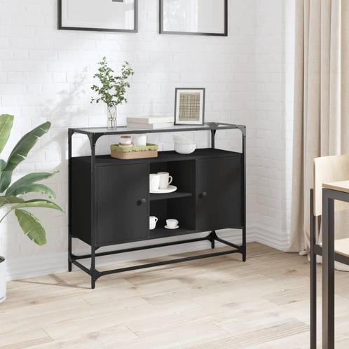vidaXL Dressoir met glazen blad 98x35x81 cm bewerkt hout, Huis en Inrichting, Kasten | Dressoirs, Nieuw, Verzenden