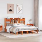 vidaXL Bed met boekenkast zonder matras grenenhout wasbruin, Huis en Inrichting, Slaapkamer | Bedden, Verzenden, Nieuw