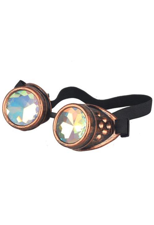 Goggles Steampunk Bril Koper Montuur Caleidoscoop Glazen Kop, Hobby en Vrije tijd, Feestartikelen, Nieuw, Ophalen of Verzenden