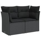 Zwarte Tuinbank 2-zits Poly Rattan | Retour Deal | Limite..., Tuin en Terras, Verzenden, Nieuw, Kunststof
