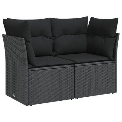 Zwarte Tuinbank 2-zits Poly Rattan | Retour Deal | Limite..., Tuin en Terras, Tuinbanken, Nieuw, Kunststof, Verzenden