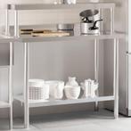 vidaXL Keukenwerktafel met bovenschap 110x55x120 cm, Zakelijke goederen, Horeca | Overige, Verzenden