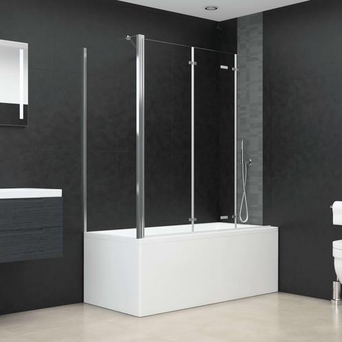 vidaXL Badwand 120x69x130 cm gehard glas transparant, Doe-het-zelf en Bouw, Sanitair, Nieuw, Verzenden