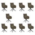 Set van 10 Leren draaibare eetkamerstoelen Fancy - Granada, Nieuw, Leer, Ophalen of Verzenden, 90 cm of meer