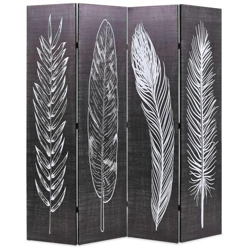 vidaXL Kamerscherm inklapbaar veren 160x170 cm zwart en wit, Huis en Inrichting, Woonaccessoires | Overige, Nieuw, Verzenden
