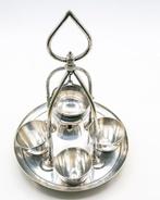 Coquetier - Portauovo da 5 con cestello - Plaqué(e) argent