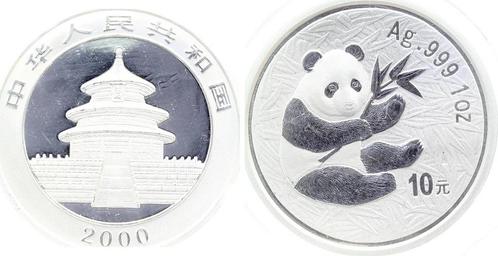 China 10 Yuan 2000 Panda Proof 1 Unze Originalkapsel en F..., Postzegels en Munten, Munten | Amerika, Verzenden