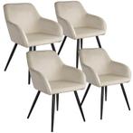 tectake Eetkamerstoel Marilyn fluweellook, zwarte stoelpoten, Huis en Inrichting, Stoelen, Verzenden, Nieuw