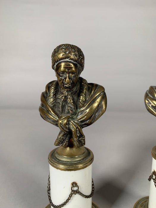 sculptuur, Voltaire et rousseau - 20 cm - Brons, Porselein, Antiek en Kunst, Antiek | Keramiek en Aardewerk