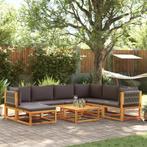 vidaXL 8-delige Loungeset met kussens massief acaciahout, Tuin en Terras, Verzenden, Nieuw