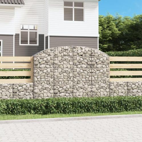 vidaXL Schanskorf gewelfd 200x30x140/160 cm gegalvaniseerd, Tuin en Terras, Bloempotten, Nieuw, Verzenden