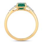 Bague - 14 carats Or jaune - 1.34ct. tw. Émeraude - Diamant, Handtassen en Accessoires, Ringen, Nieuw