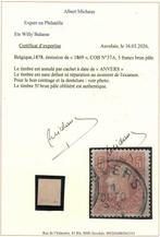 België 1867/1867 - COB 37 A geoblitereerd Antwerpen zeer, Gestempeld