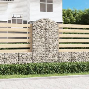 vidaXL Schanskorf gewelfd 100x50x180/200 cm gegalvaniseerd, Tuin en Terras, Bloempotten, Verzenden, Nieuw