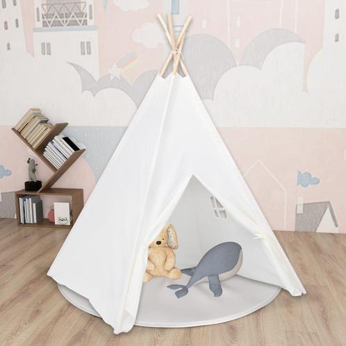 vidaXL Kindertipitent met tas 120x120x150 cm peachskin wit, Kinderen en Baby's, Speelgoed | Buiten | Speeltoestellen, Nieuw, Verzenden