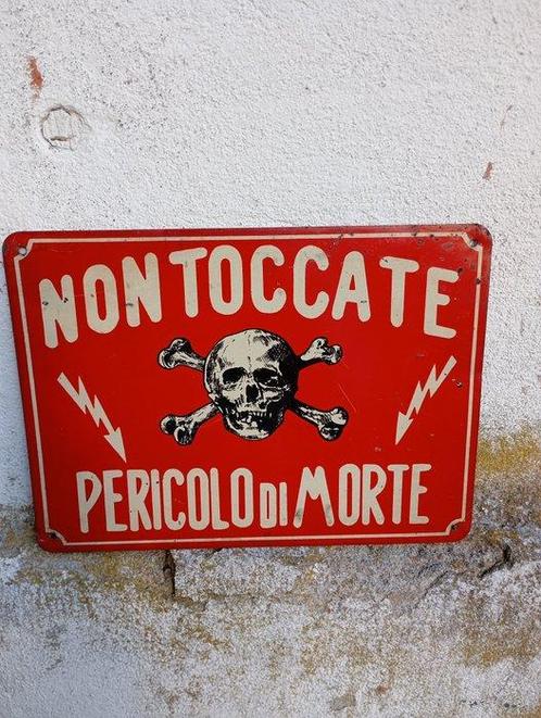 Assiette murale - pericolo - Métal, Antiek en Kunst, Antiek | Wandborden en Tegels
