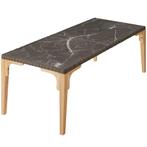 tectake Wicker tafel Foggia 196x87x76cm - natuur, Verzenden, Nieuw