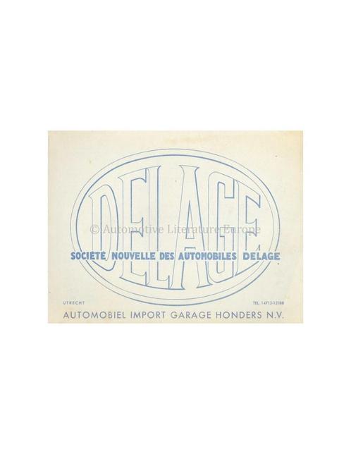 1937 DELAGE PRIJSLIJST BROCHURE FRANS, Boeken, Auto's | Folders en Tijdschriften