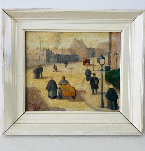J. M. de Feijter (XX) - Straat beeld, Antiek en Kunst, Kunst | Schilderijen | Klassiek