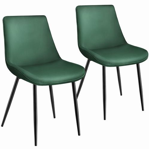 Set van 2 stoelen Monroe fluweellook - donkergroen, Maison & Meubles, Chaises, Envoi