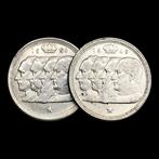 Belgique. Silver 2x 100 Francs (Kings; Dutch text) Coins